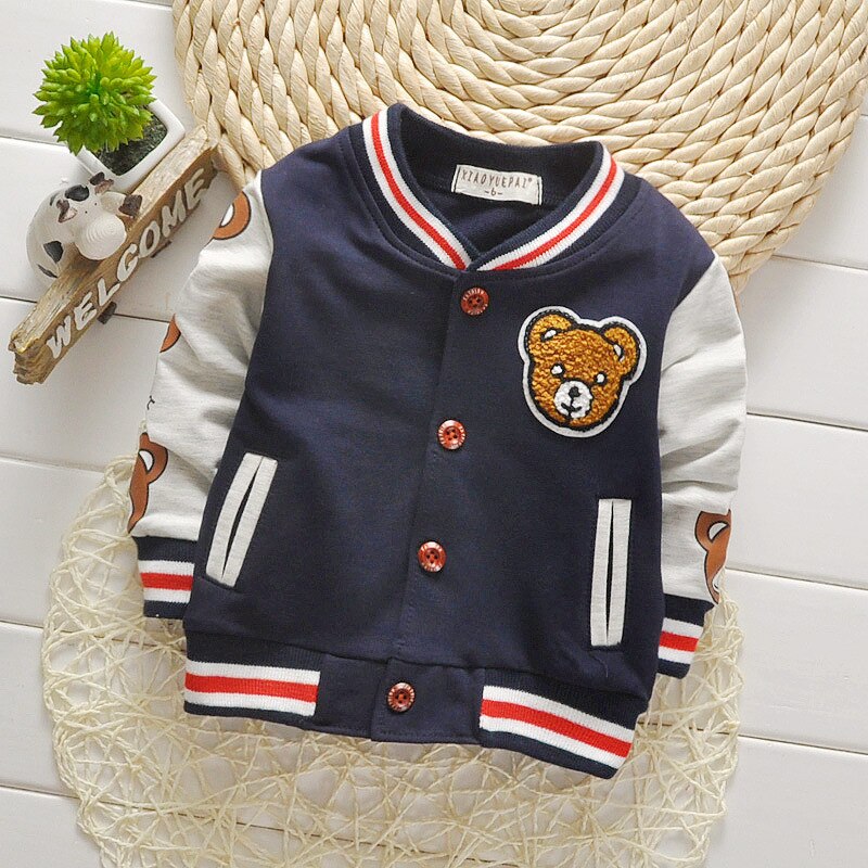 Veste teddy pour enfant, nourrisson,vêtement d'extérieur, sweat-shirt de , à la , costume, blouson de base-ball pour garçons, enfants et bébé, collection de mi-saison,: Bleu / 90cm