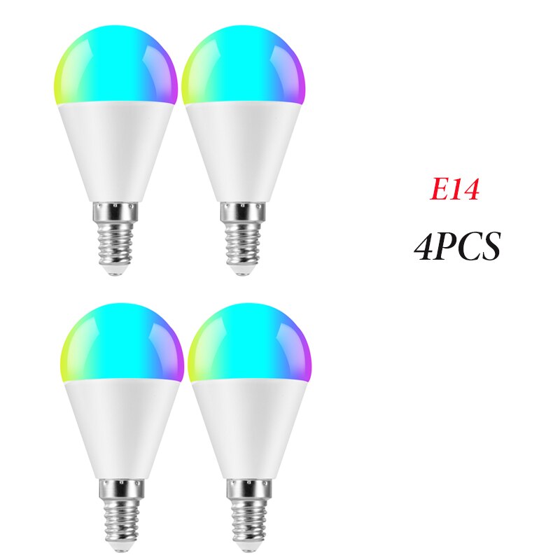 Smart Led Lamp 6W Wifi Rgb Kleur Veranderende Licht Toepassing Controle Alexa/Google Smart Home Verstelbare Lamp: E14 4pcs