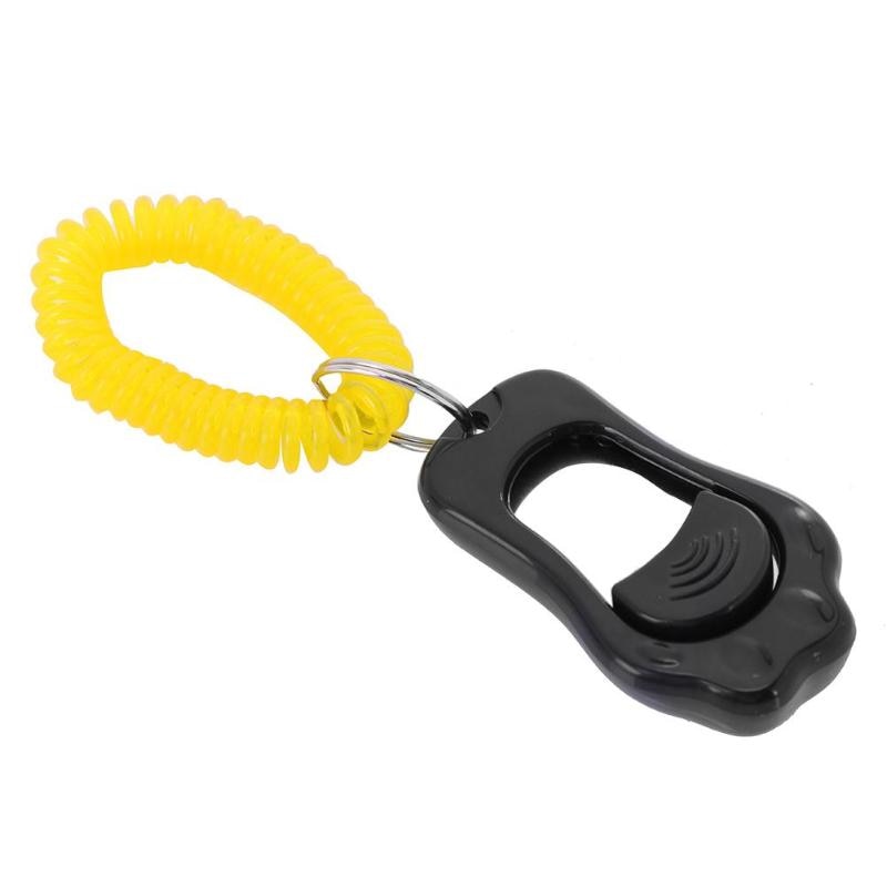 Fernbedienung Tragbare Ebene Hund Geschmack Clicker Klang Haustier Trainer Handgelenk Band Zubehör Leichtigkeit Portabilität Bequem Träger: Schwarz