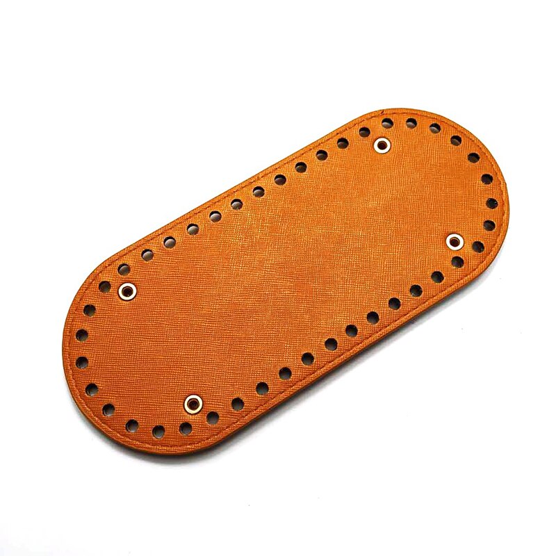 21*9cm Oval Lang Unten für betroffen Tasche PU leder 42 Löcher Frauen Taschen handgefertigt DIY tasche Zubehör: Braun