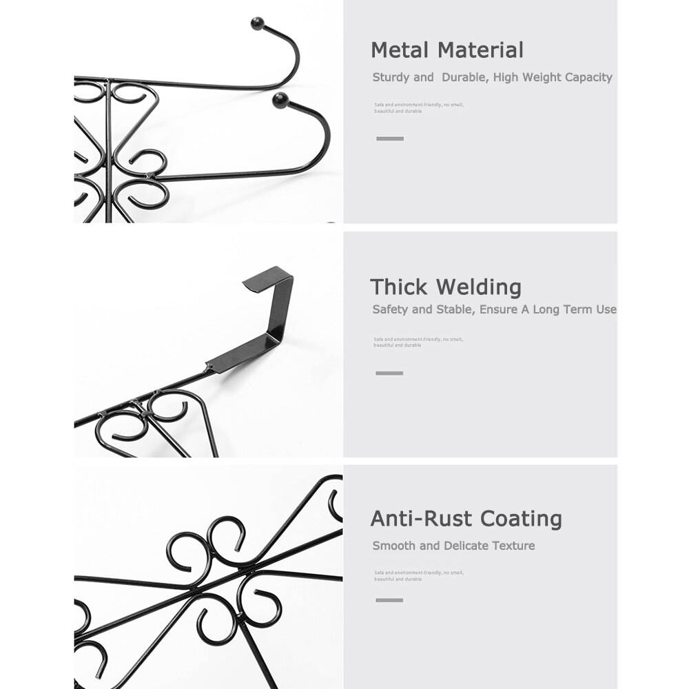 Over Door Hanger Rack 5 Hooks Decorative Ognazier Hook rack Stylish Retro Over Door Hanger for Home Office Use