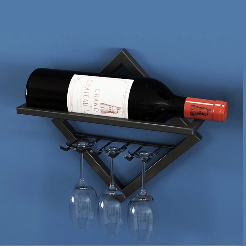 Hang Richel Wijnrek Flessen Van Metalen Decoratieve Muur Bar Wijnrek Muurbevestiging Wijn Fles Houder Creatieve Gratis Combinatie
