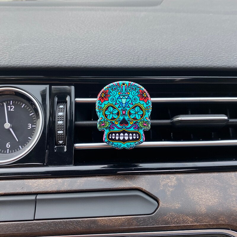 Car Air Freshener Clip - Skull Design - 3x4cm - Acrylic Acid & Iron Alloy - LuckyAroma: 4