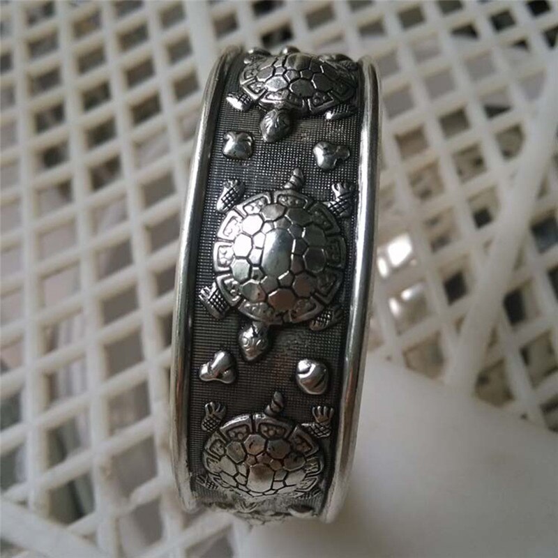 Antique Tibetan Turtle Shaped Bracelets Women Cuff Bracelet Bangle Adjustable Jewelry