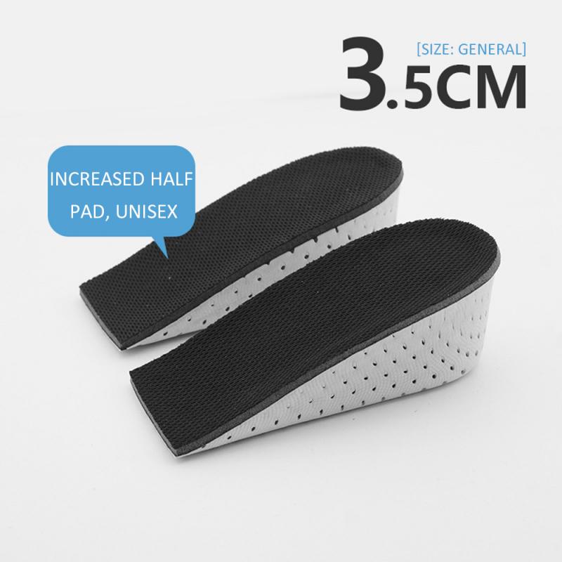1 Pair Unisex Comfortable Height Increase Invisible Insole Taller Insert Memory Foam Insoles Shoes Feet Shoes Up Pad Cushion: Half pad 3.5cm