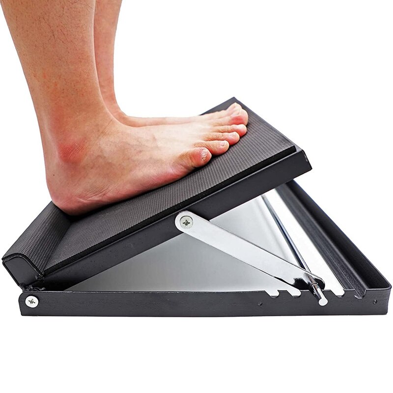 Steel Slant Board with Heel Support &amp; Movable Full Non-Slip Surface, Calf Stretcher,(500 LB Capacity)