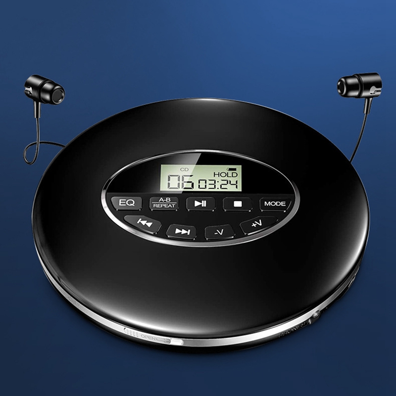 Tragbarer cd-player mit kopfhöreranschluss, hifi-musikwiedergabe, cd-walkman, discman-player für zuhause, reisen und auto