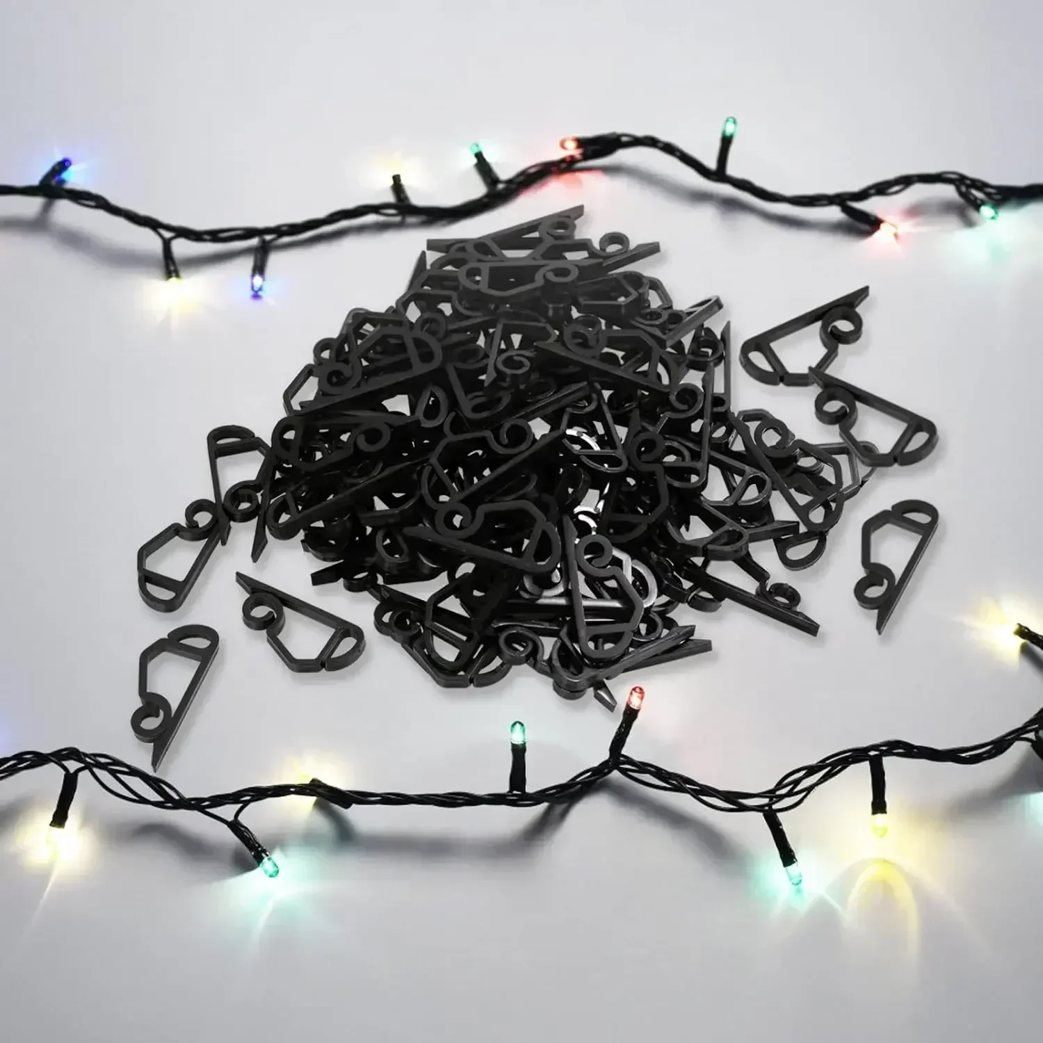 Outdoor Dachrinnenklammer Lichterketten Halter Lichterkette Clips Haken Drahtklemme Halloween Weihnachtsbaum Dekor