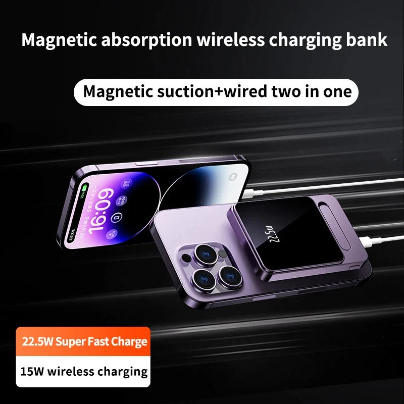 Magnetische draadloze snellader 10000 mah macsafe extra batterij powerbank voor iphone 15 14 13 12 pro externe powerbanks