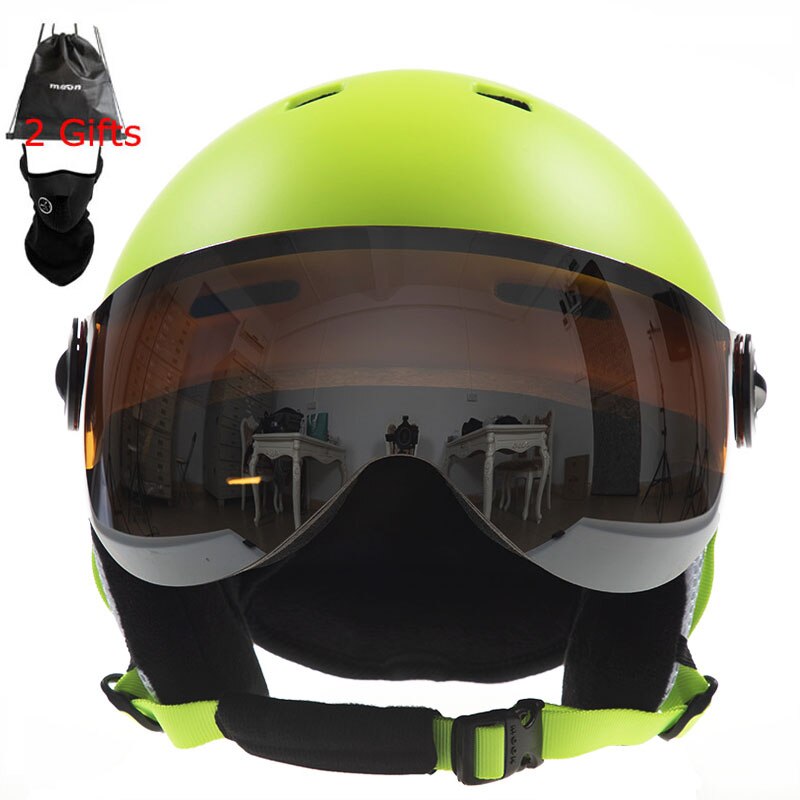 Maan integraal gevormde pc+eps skihelm met bril hoge skihelm sport skateboard ski snowboardhelmen heren