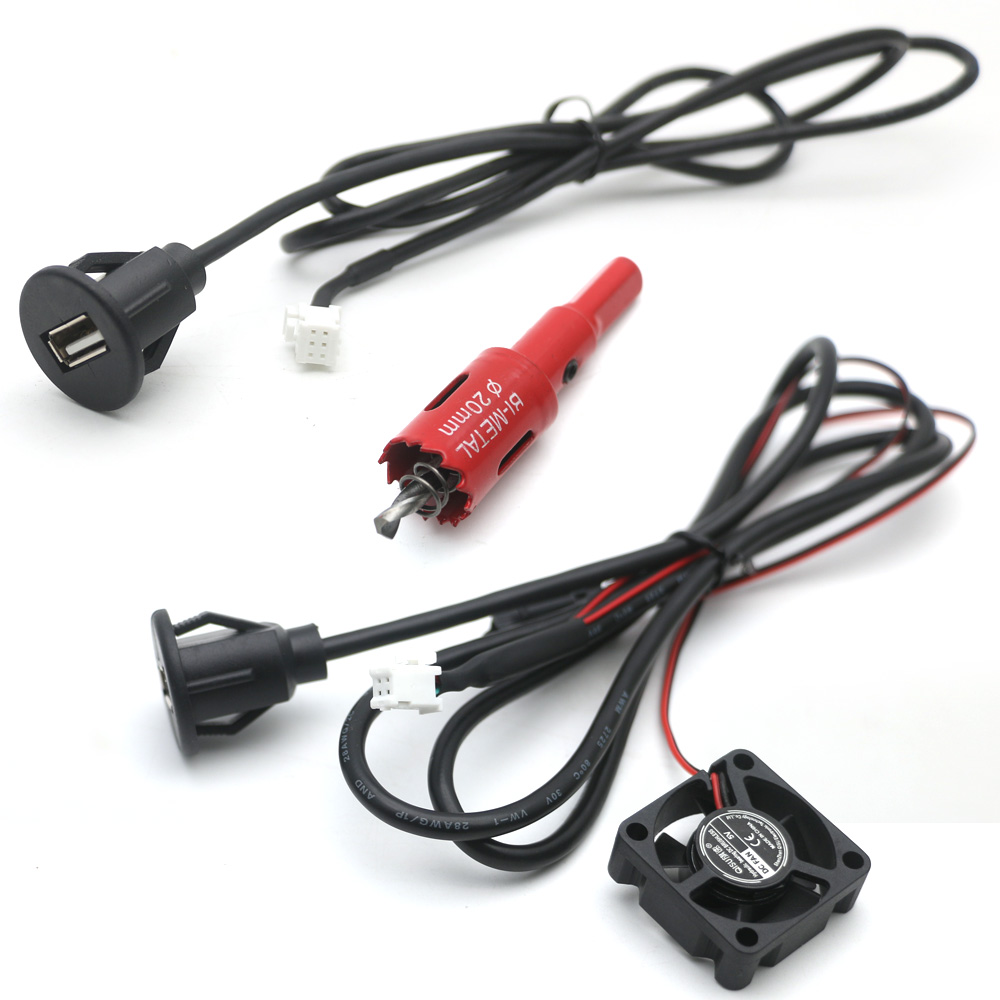 Adaptateur de câble de panneau de montage de tableau de bord USB, ventilateur de refroidissement pour Android, limitation de l'unité principale, autoradio CD, audio stéréo, 4 broches, 6 broches: green