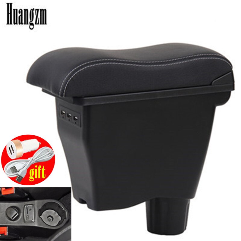 for Smart 450 451453 454 Fortwo Forfour armrest box Double-layer USB Universal Car Armrest Box: B1 White line 3 usb