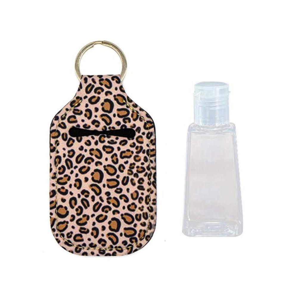 Hand Sanitizer Travel Bottle with leather case Refillable Containers 30ml Flip Cap Reusable empty bottles with Keychain Carrier: I