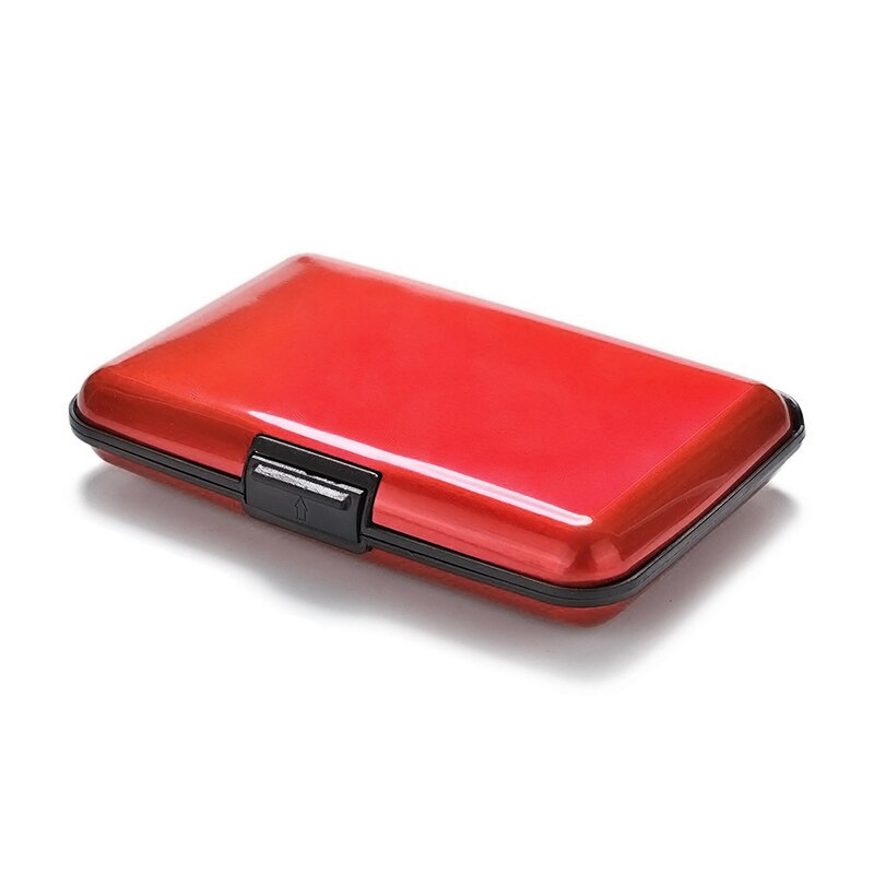 Funda rígida de aluminio de Metal con bloqueo de tarjeta de crédito, tarjetero con protección anti-rfid para escanear, tarjetero Feminina Masculina: red