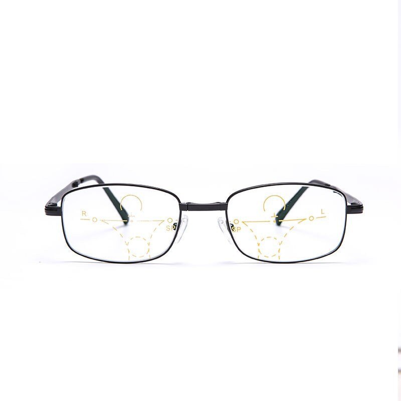 Leesbril met progressieve verkleuring, fotochromatische anti-blauwe stralen, presbyopische bril, ultralicht met etui, mini, draagbaar