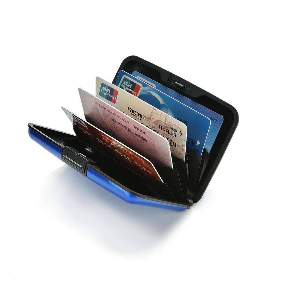 metal aluminium credit card holder pocket id card holder case wallet box antimagnetic waterproof aluminum card holder