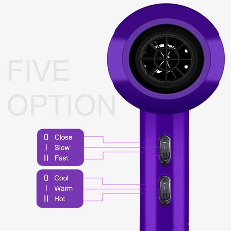 Powerful Hair Dryer Negative Ion Blow Dryer Household Salon Electric Hairdryer /Cold Wind With Collecting Nozzle