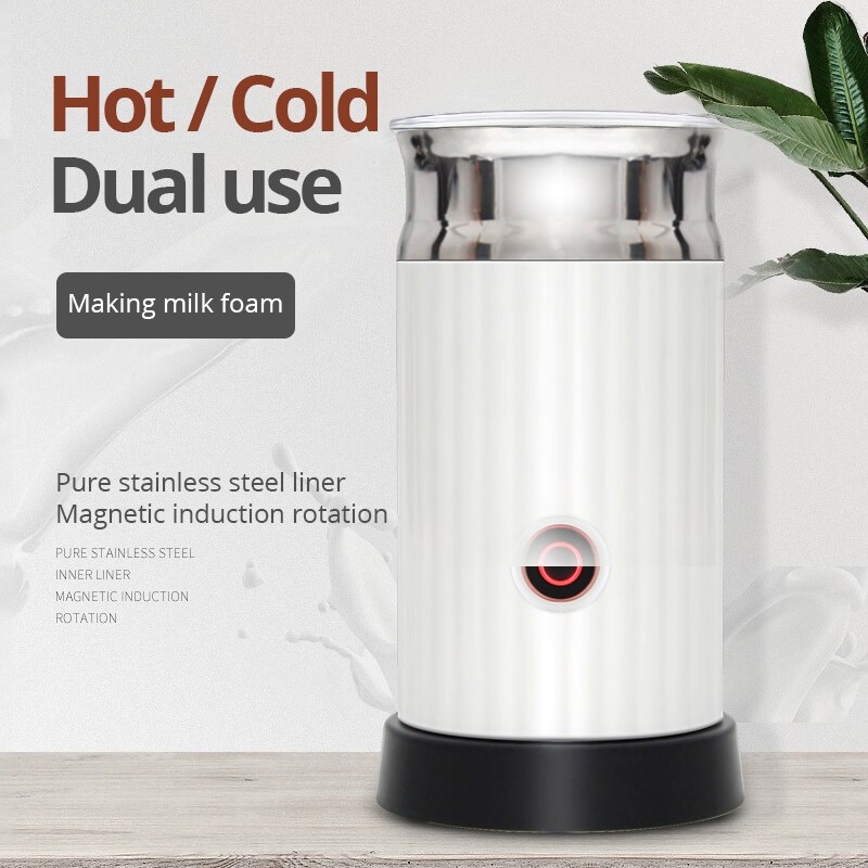 Cappuccinador eléctrico de espuma de leche automática, café /frío, espuma de acero inoxidable, agente de soplado de leche multifunción