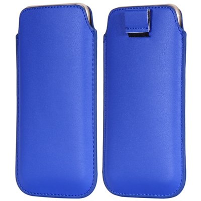 KISSCASE custodia a marsupio universale con linguetta per iPhone 6 7 8 XS X custodia in pelle per Samsung S8 S9 Xiaomi Redmi 5 plus Note 4x: 4 point 7 inch / blue