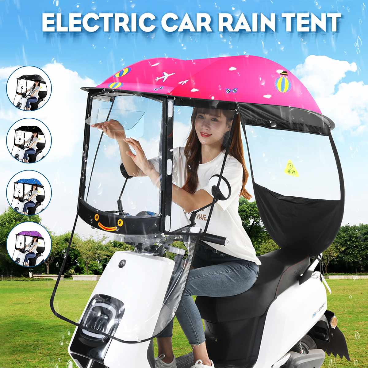 Universele Mobiliteit Regenjas Poncho Stofdicht Elektrische Auto Voorkomen Paraplu Regenjas Motorbike Scooter Zonnescherm Regenhoes