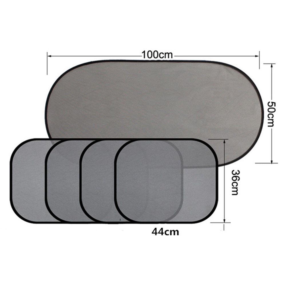 Cubierta de malla para parasol de coche, Protector de ventana y parabrisas delantero trasero, bloque de protección resistente al calor, láminas de protección UV, 5 unids/set por Set