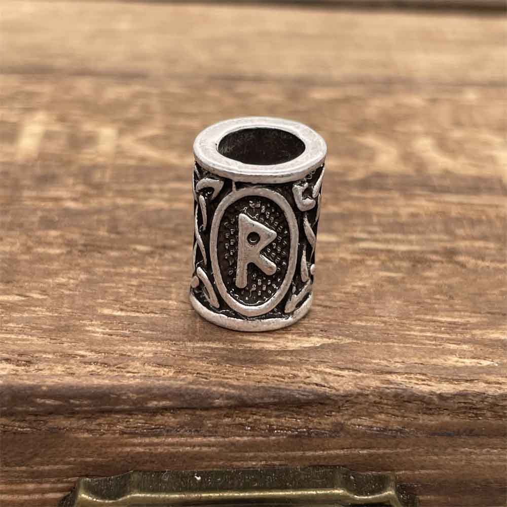Cuentas de runas vikingas para hacer joyas, trenzas para el cabello, manualidades para Barba, espaciador de Metal Diy, accesorios de cuentas con agujero grande, aptos para pulsera