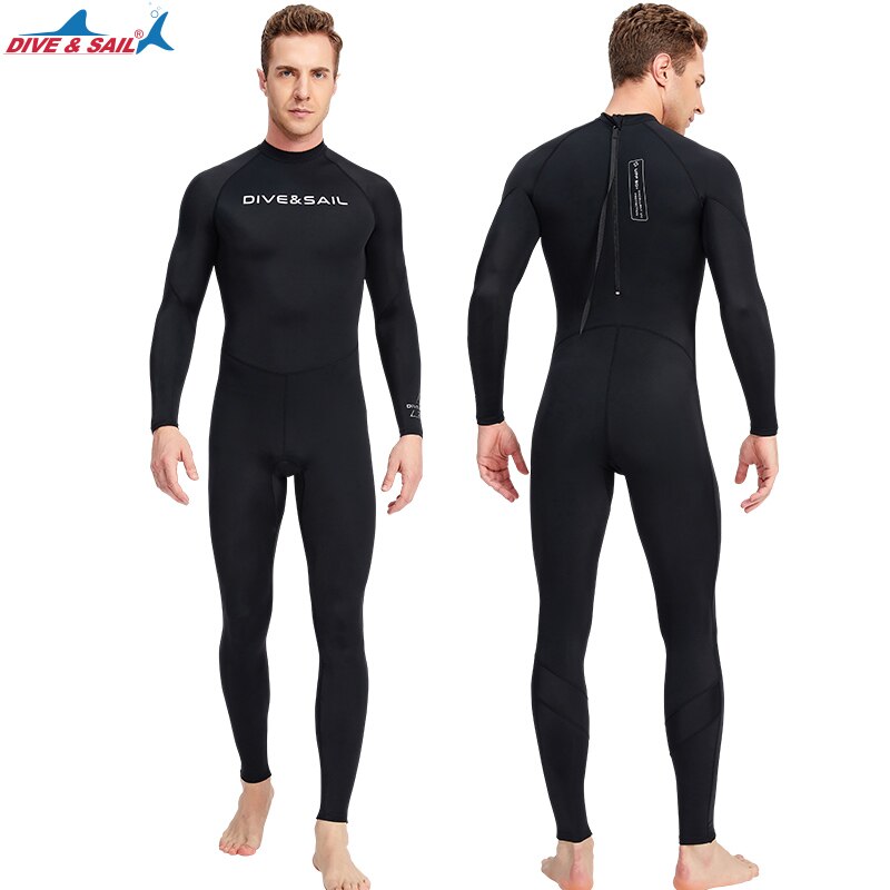 Full Body Rash Guard Dive Skin UV Swimwear Sport Skins UPF50+, Long Sleeve One Piece Front/Back Zipper Sun Suit Basic Wetsuit: D030069M-B Back Zip / 2XL