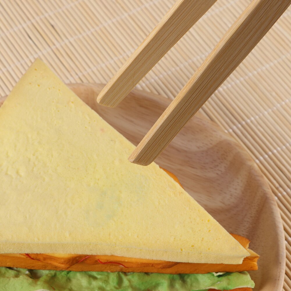 2 stücke Bambus Toaster Küche Zangen Lange Einfach Griff Toaster Servierzange für Kochen Toast Brot Grill Grillen Backen Braten