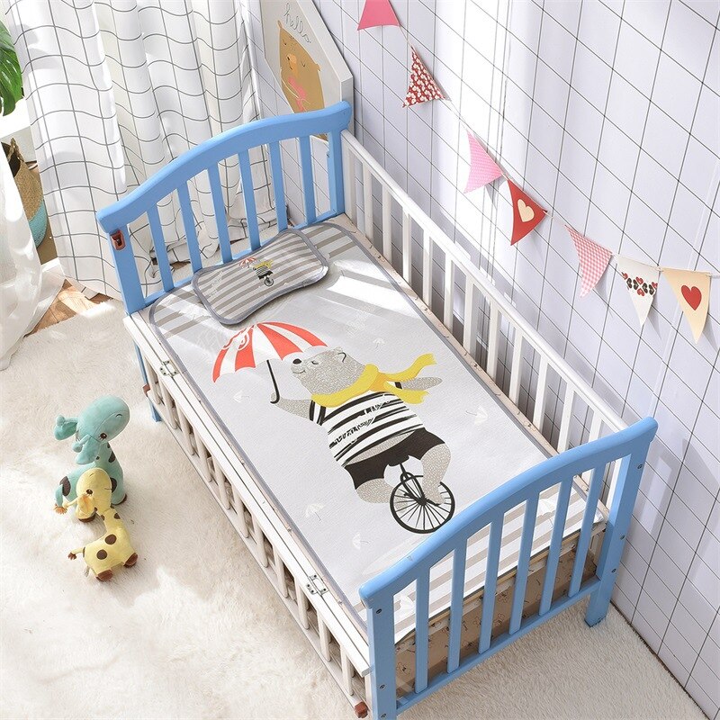 Cartoon Baby Mattresses Summer Cool Sleeping Mat Breathable Mattress Pads Toddler Crib Cot Cozy Nap Pads Infant Bear Bed Mat