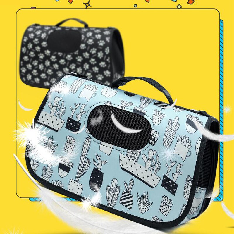 Thicken Breathable Pet Carrier Collapsible Crate Handbag Oxford Leopard Mesh Dog Carrying Bag Small Pet Travelling Outdoor Bag