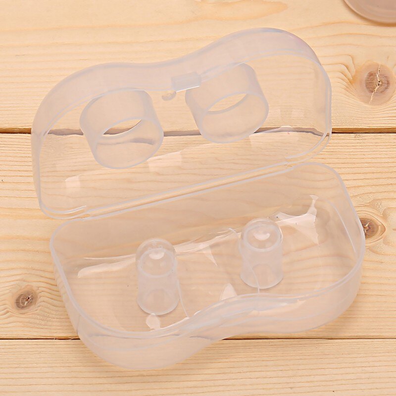 2Pcs Ultra-Thin Silicone Nipple Shields Protectors With Case For Baby Breast Milk Feeding Pain Reduction Tool M