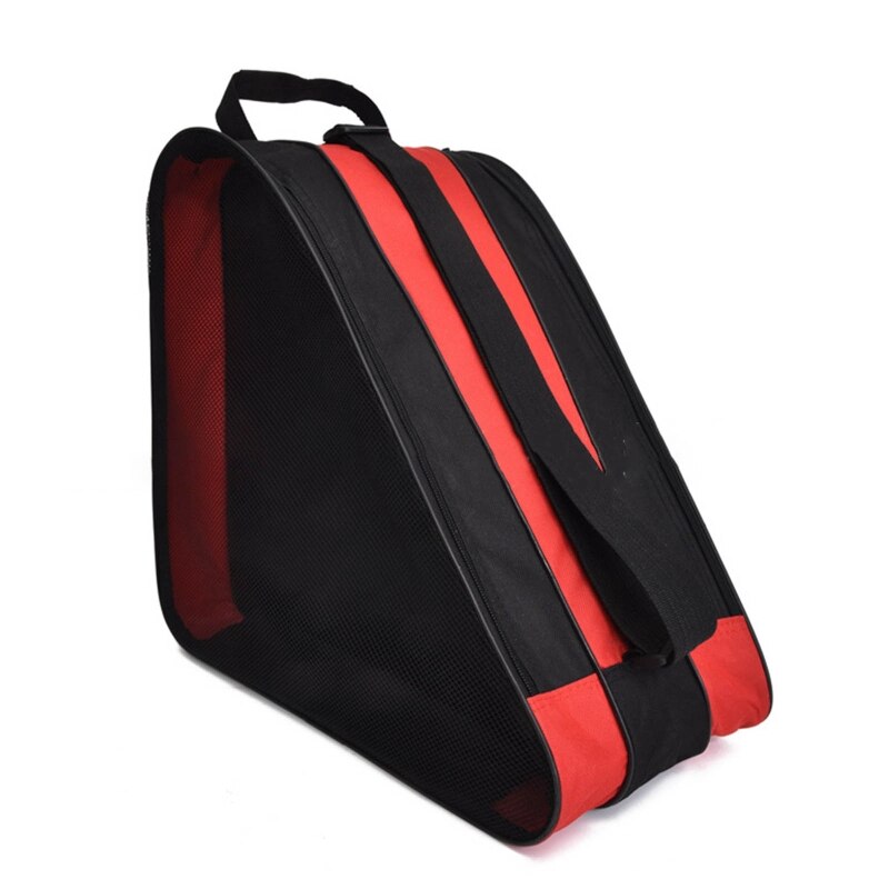 Patines portátiles para niños, mochila gruesa de hombro individual/doble, bolsa de almacenamiento para deportes al aire libre, colección de zapatos duradera: Rojo