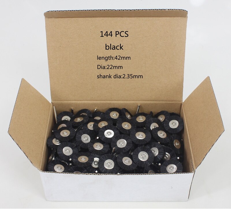 100pcs/144pcs Abrasive Brushes Dremel Accessories Polishing Wheel Set Suit for Dremel Rotary Tools T Shape 22*2.35mm: 144pcs black