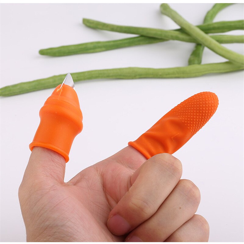 Silicone Thumb Knife Finger Protector Vegetable Harvesting Knife Plant Blade Scissors Cutting Rings Garden Gloves GUANYAO
