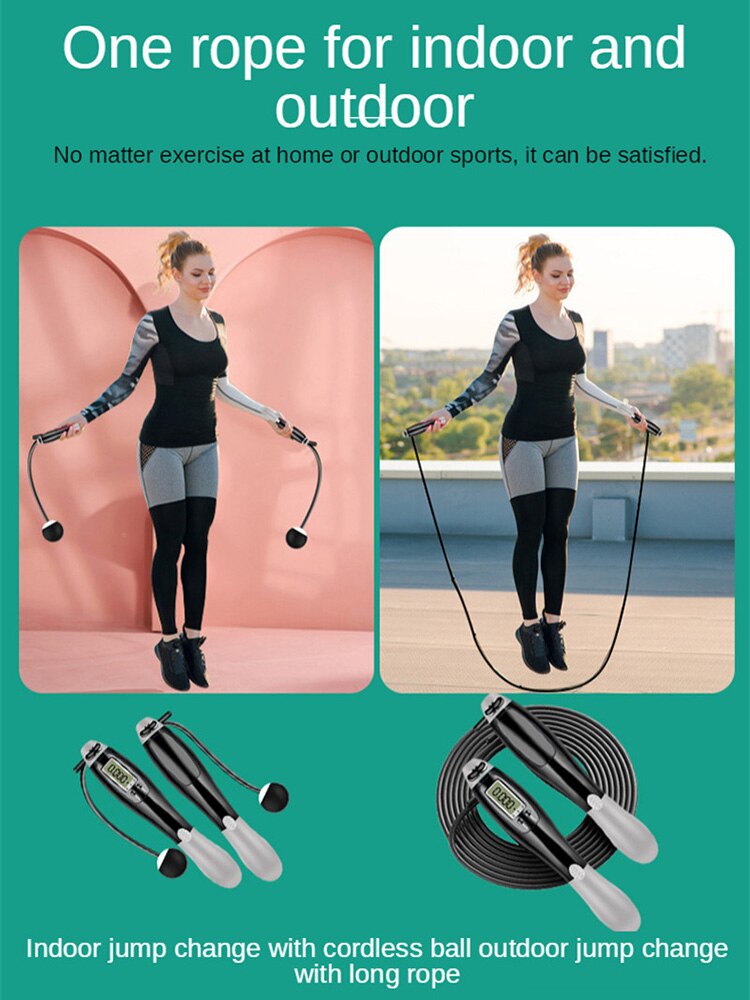 Cuerda de saltar electrónica inalámbrica para gimnasio, comba inteligente para Fitness, Crossfit, con pantalla LCD, contador de salto de velocidad