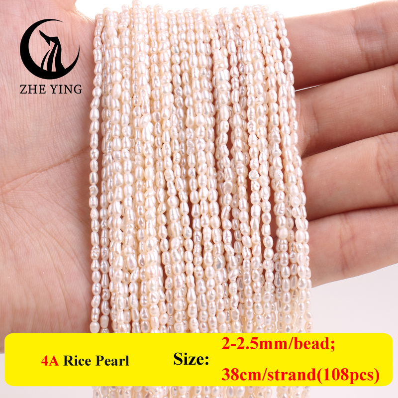 Neue 3A + Süßwasser Reis Perle Perlen 2-4mm Reis Form Lose Perle Perlen für Schmuck Machen armband Halskette DIY Zubehör: WHITE