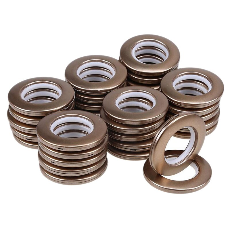 50 Pack Curtain Grommet, Inner Diameter 4m Curtain Eyelet Rings Nanoscale Low Noise Roman Ring (Coffee)