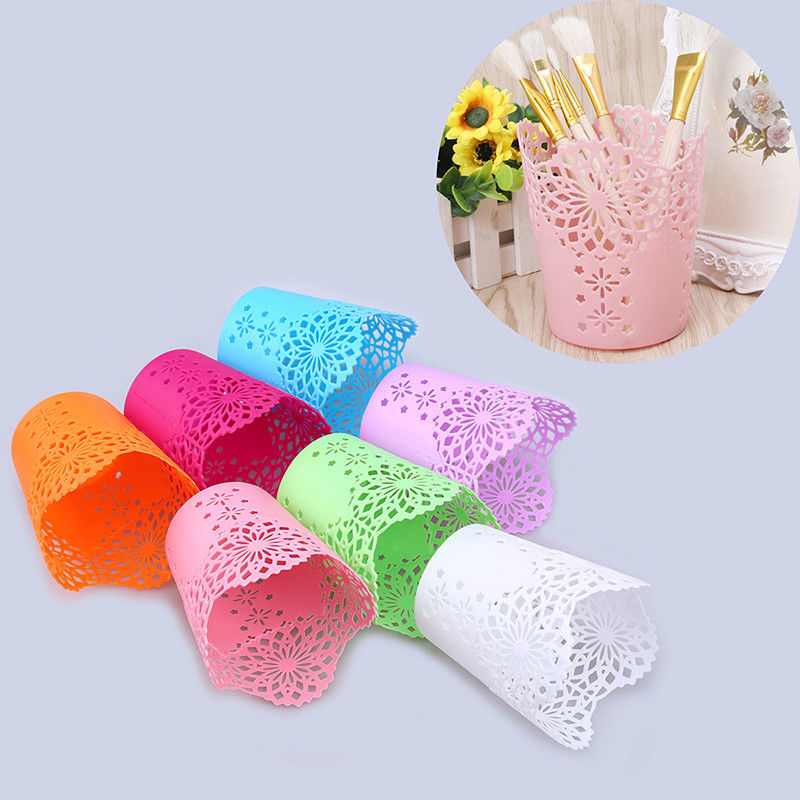Pot de fleurs en dentelle | Ajouré support de rangement de bureau pour stylos brosses de maquillage, Vase de fleurs
