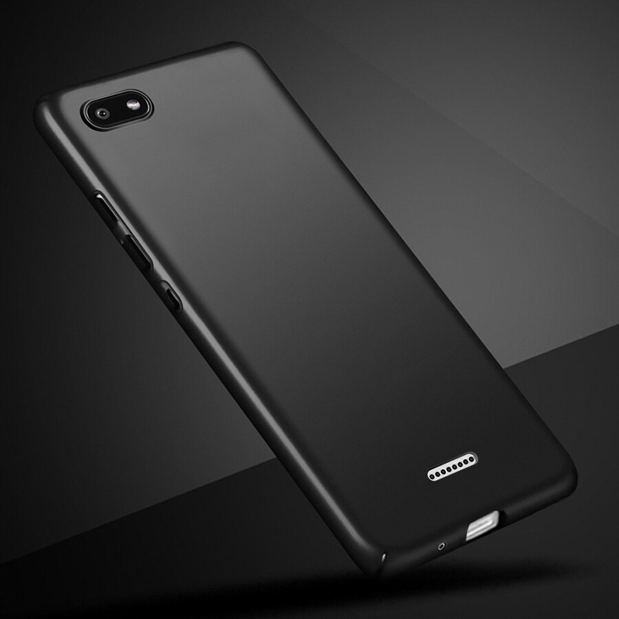 Hard Phone Case For Xiaomi Redmi 6a 6 a Case Cover Matte Slim Bumper For Xiaomi Redmi 6a Case Smartphone Back Housing Funda: Black