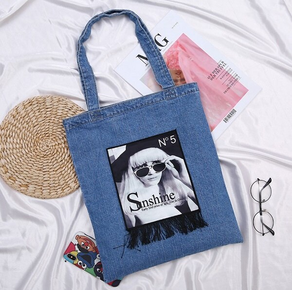 Vrouwen Handtassen Messenger Canvas Tas Modieuze Denim Jean Art Shopping Schouder Messenger Blues Crossbody Tas bolsaszakken: 18