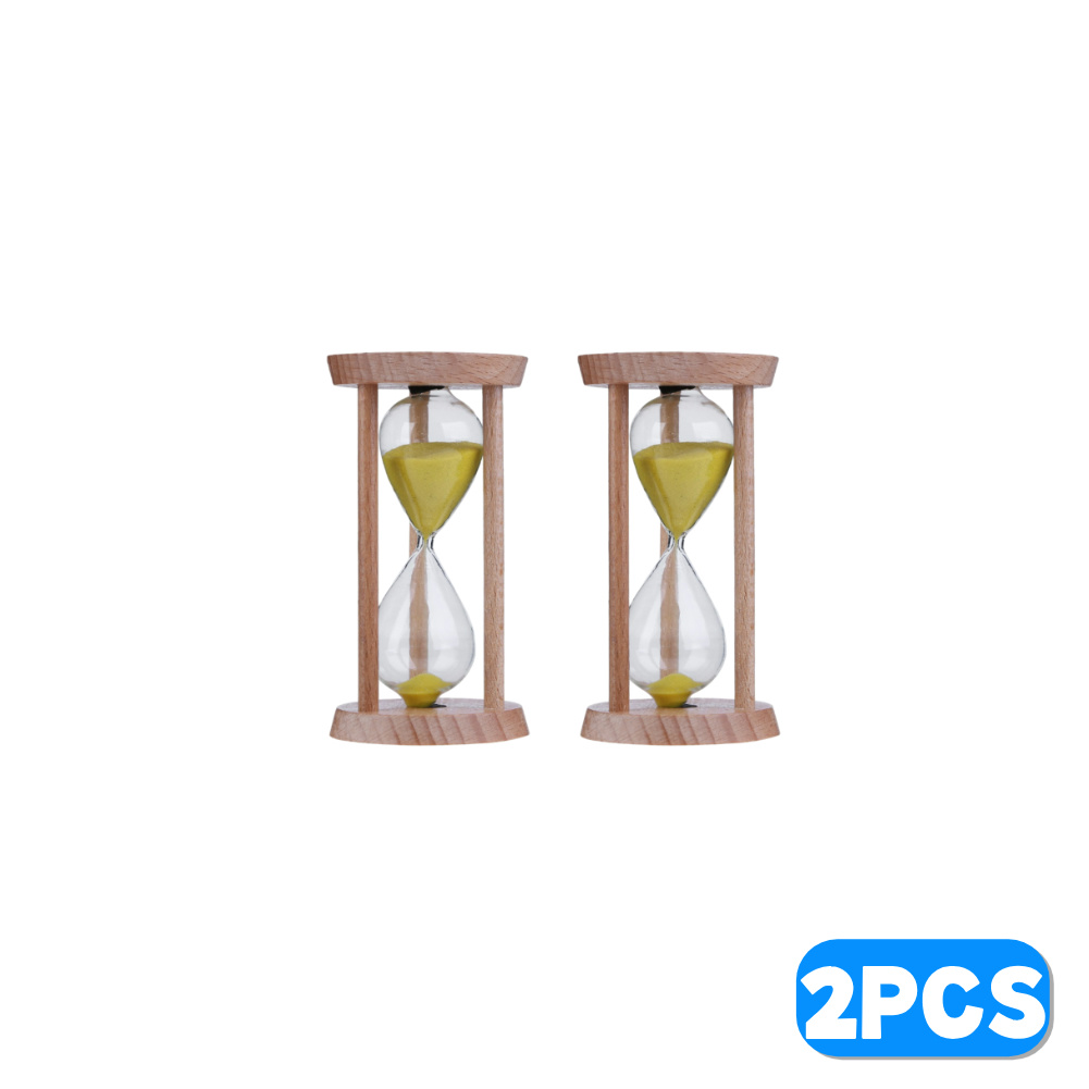 Reloj de arena artesanal, temporizador de reloj de arena de 3 minutos, reloj de arena, temporizador de cepillo de dientes para niños, decoración del hogar, de cumpleaños para niños: Castaño