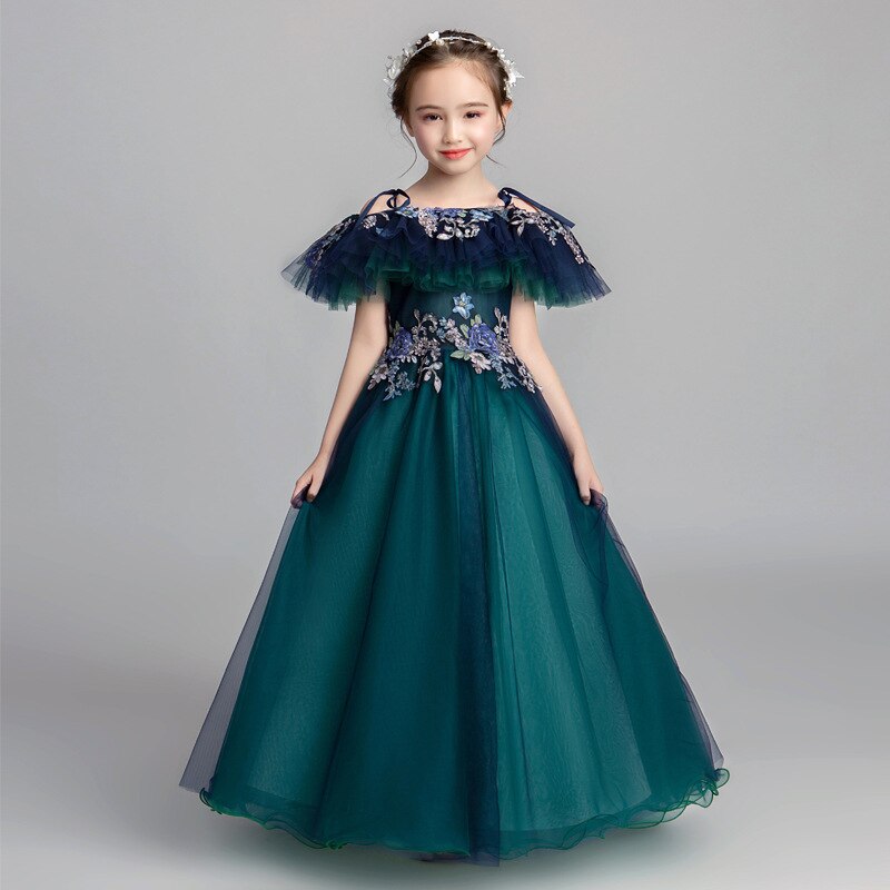 Disfraz de espectáculo de Piano para niños, falda, vestido de princesa de cumpleaños, gasa esponjosa: 120cm