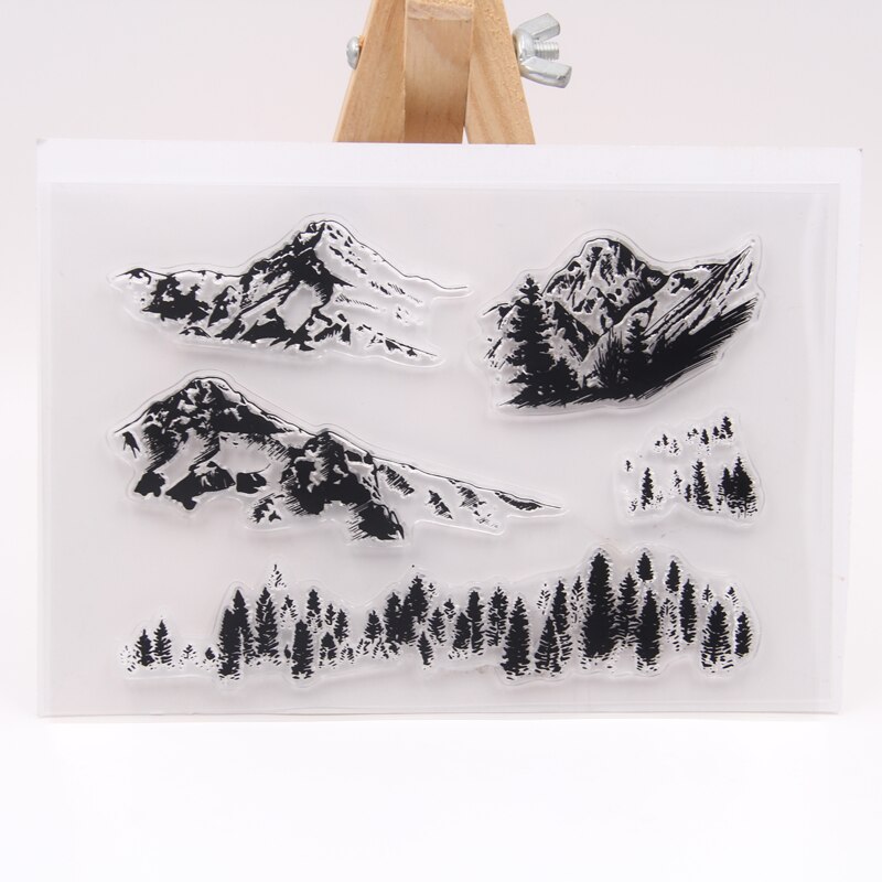 ZFPARTY Schnee Berg transparent Klar Silikon Briefmarken für DIY Scrapbooking/Karte, Der/Dekorative blätter