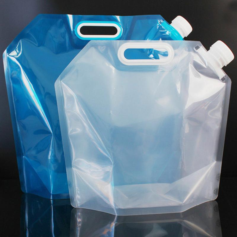 5L Picknick Milch Wein Container Hebe Träger Falten Wasser Tasche Für Camping Wandern Picknick Kanister PE Geschmacklos Sicherheit Dichtung