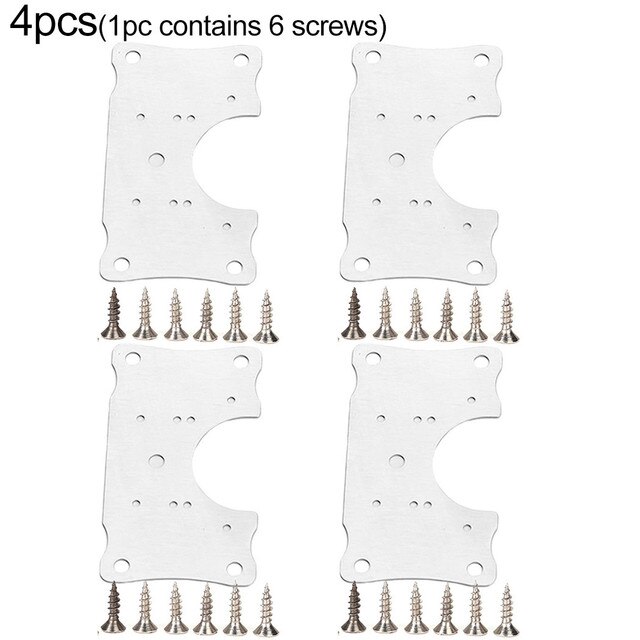 Stainless Steel Hinge Fixing Plate For Cabinet Door Repair Installer Kits Door Hinges Repair Mount Tool Home Improvement: 4pcs