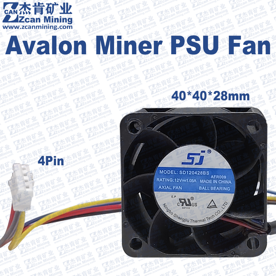 Ventilador de refrigeración Avalon Miner PSU 40x40x28mm 4 pines 12V 4028 ventilador para fuente de alimentación Avalon