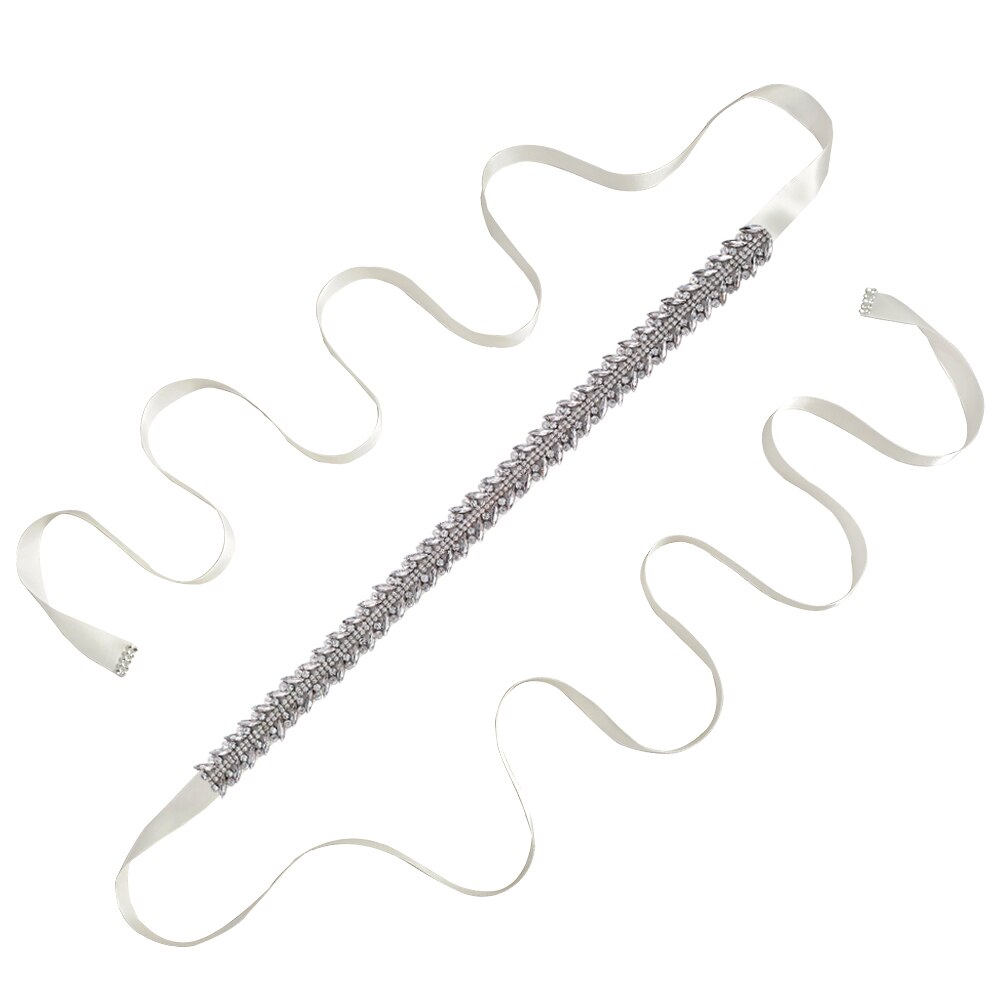 Ceinture de mariée en strass scintillant ZMS465, accessoires de fête d'anniversaire, de bal pour filles, décoration de demoiselle d'honneur: off-white