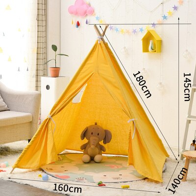 Play Tent Wigwam Child Toy Teepee Room Decoration Portable 1.8M Children's Tents Tipi Play House Kids Cotton Canvas Indian: 6