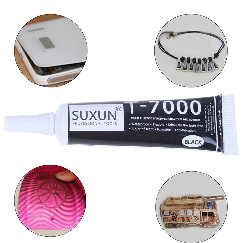 15ml T7000 Super Black Epoxy Resin T-7000 Black Body Rubber Super Sealant Mobile Phone Touch Screen Repa