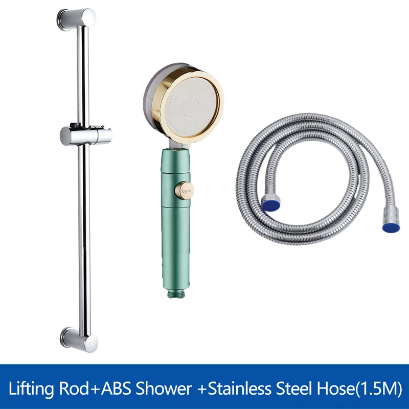 Shower Slide Bar Combo Hand Held Shower Head Holder Wall Mount ABS Chrome Plated Shower Sliding Bar Set: Whole Set 3
